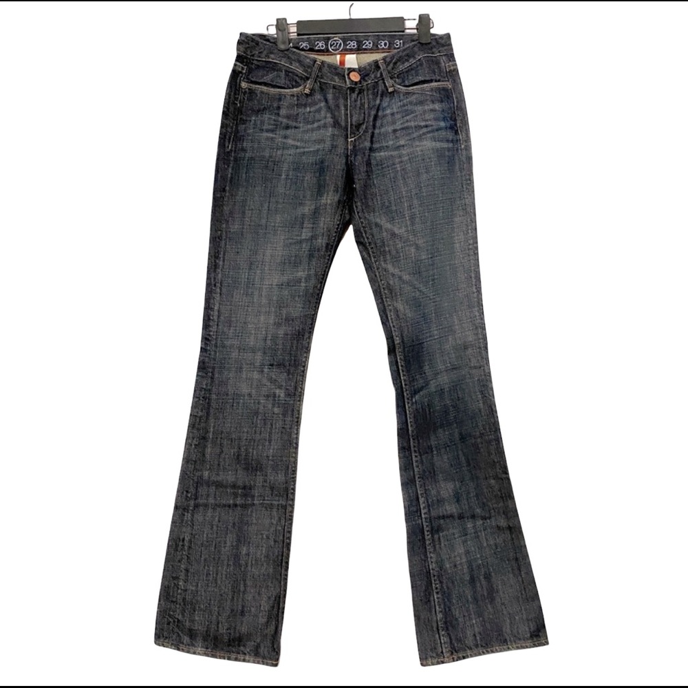 NWT Earnest Sewn Hefner 06 Dark Wash Jeans Size 27 Low Rise Bootcut